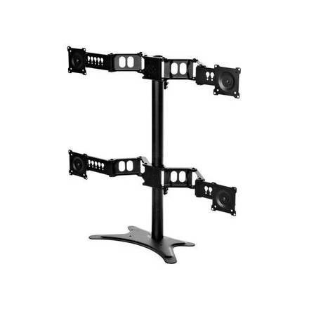 DOUBLESIGHT Quad Monitor Stand, Adjustable Height, Tilt, 120 lb. Capacity DS-430STA